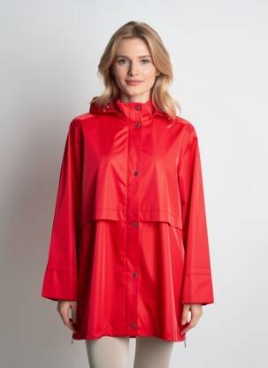 Imperméable manches longues sans capuche rouge CONCEPT K femme