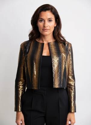 Veste casual col rond noir VETISTYLE femme