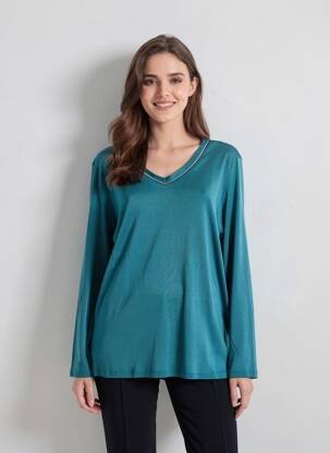 T-shirt manches longues manches longues bleu DIANE LAURY femme
