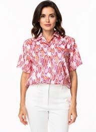 Chemisier manches courtes manches courtes rose VALMODE femme