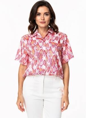 Chemisier manches courtes manches courtes rose VALMODE femme