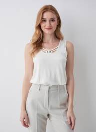 Top stretch sans manche blanc TELMAIL femme