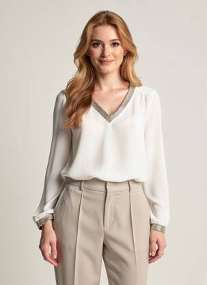 Top manches longues manches longues blanc CHARMING GIRL femme