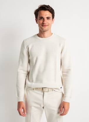 Pull stretch manches longues blanc NO EXCESS homme