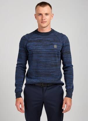 Pull col rond manches longues bleu GARCIA homme