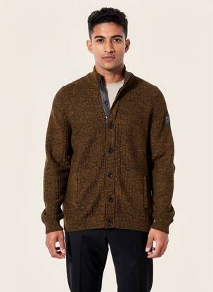Gilet manches longues fermeture boutonnée sur le devant orange NO EXCESS homme