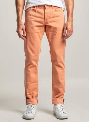 Pantalon droit poches orange LE TEMPS DES CERISES homme