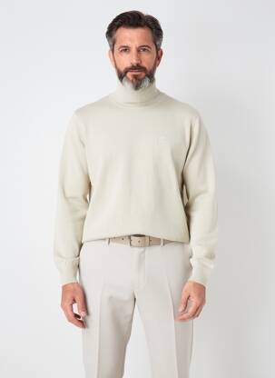 Pull stretch manches longues beige HUGO BOSS homme
