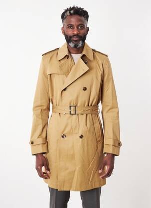 Trench fermeture boutonnée sur le devant sans capuche marron HUGO BOSS homme
