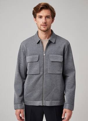 Veste casual coupe droite gris HUGO BOSS homme