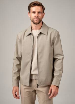 Veste casual col chemisier beige HUGO BOSS homme