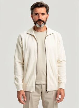 Gilet manches longues maille fine beige HUGO BOSS homme