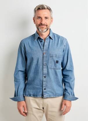 Chemise manches longues poches bleu HUGO BOSS homme
