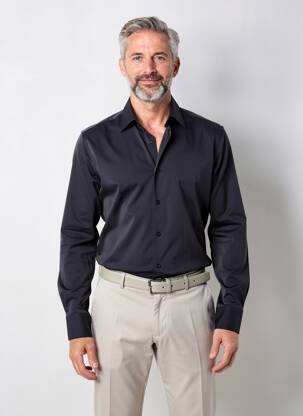 Chemise manches longues coupe cintrée noir HUGO BOSS homme