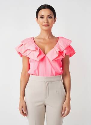 Body coupe cintrée manches courtes rose ESSENTIEL ANTWERP femme
