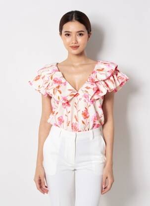 Body coupe cintrée manches courtes rose ESSENTIEL ANTWERP femme