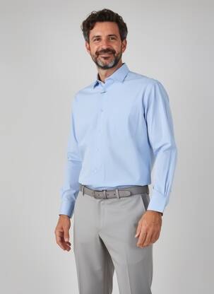 Chemise manches longues poches bleu LOUIS VICTOR homme