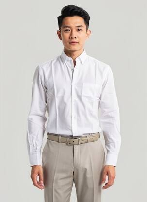 Chemise manches longues coupe droite blanc LUI homme