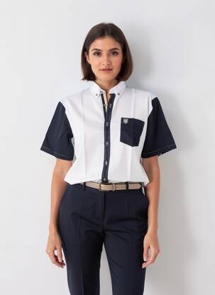 Chemisier manches courtes manches courtes blanc CAP 10 TEN femme