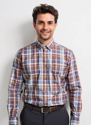 Chemise manches longues poches bleu LUI homme