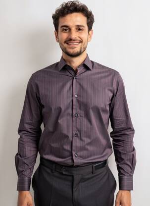 Chemise manches longues coupe droite marron LUI homme