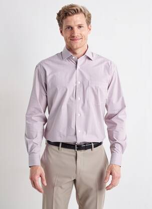 Chemise manches longues coupe droite rouge SEIDENSTICKER homme