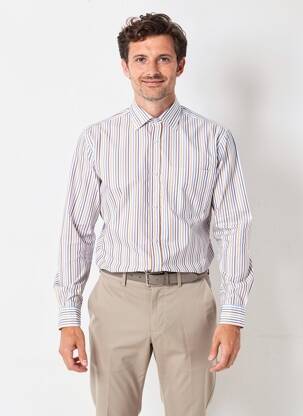 Chemise manches longues poches bleu LUI homme