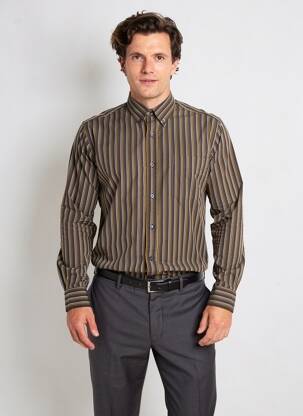 Chemise manches longues coupe cintrée noir LUI homme