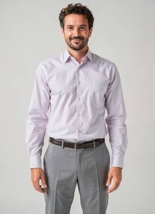 Chemise manches longues poches violet CHATEL homme
