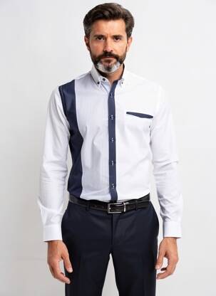 Chemise manches longues poches blanc CAP 10 TEN homme