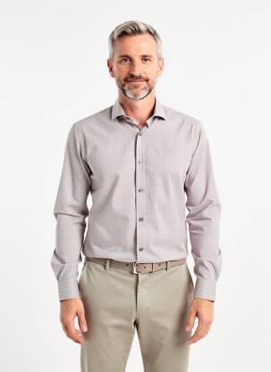 Chemise manches longues imprimé fantaisie blanc DELAHAYE homme