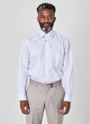 Chemise manches longues coupe droite bleu JEAN CHATEL homme