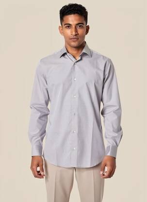 Chemise manches longues coupe cintrée bleu LUI homme