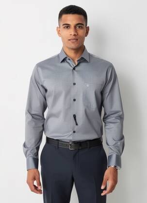 Chemise manches longues coupe cintrée gris SEIDENSTICKER homme