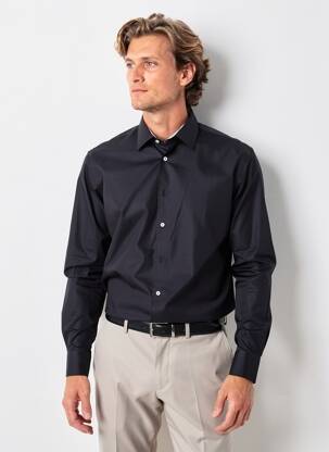 Chemise manches longues coupe cintrée noir CHATEL homme