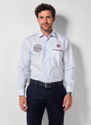 Chemise manches longues coupe cintrée blanc DELAHAYE homme