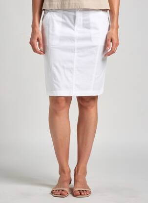 Jupe mi-longue coupe droite beige TELMAIL femme