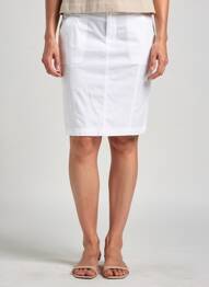Jupe mi-longue coupe droite beige TELMAIL femme