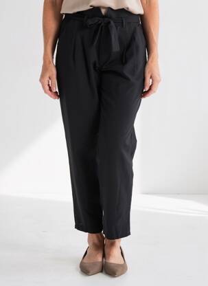 Pantalon droit stretch taille normale noir ORFEO femme
