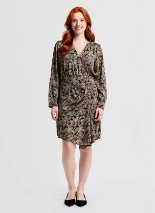 Robe courte manches longues manches longues noir SEE U SOON femme