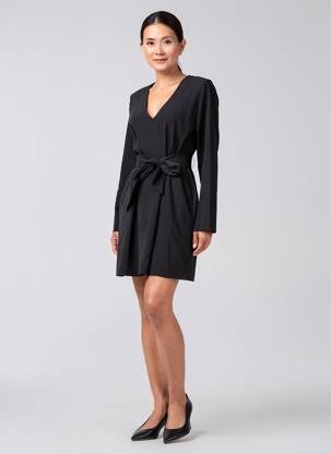 Robe courte manches longues manches longues noir LAURE + MAX femme