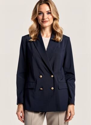 Blazer coupe cintrée bleu GRACE & MILA femme