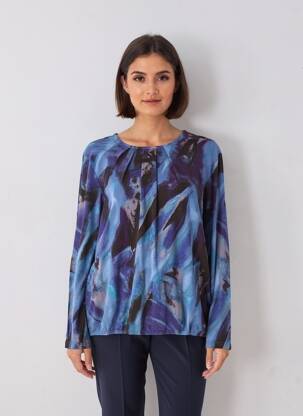 T-shirt manches longues manches longues bleu SIGNATURE femme