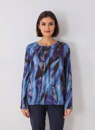 T-shirt manches longues manches longues bleu SIGNATURE femme