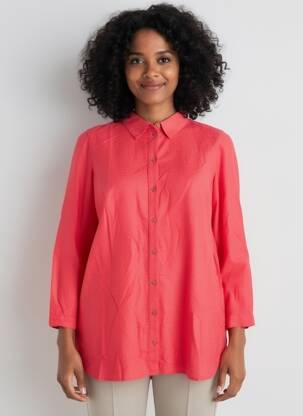 Chemisier coupe droite manches longues rouge CISO femme