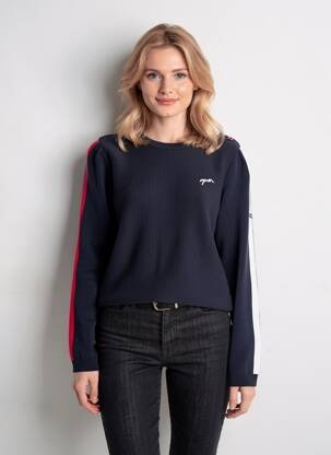 Pull coupe cintrée manches longues bleu SAINT JAMES femme