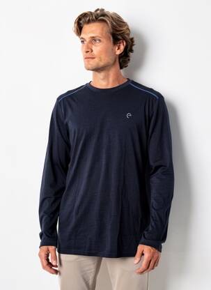 T-shirt coupe droite manches longues bleu EQUITHEME homme