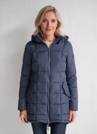 Doudoune manches longues a capuche bleu fonce GAZE femme