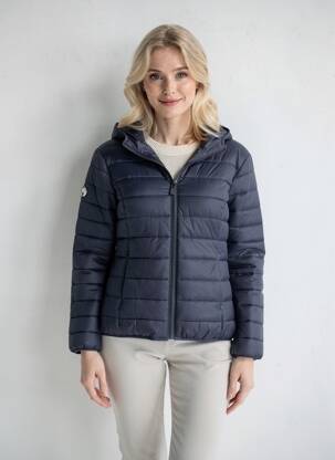 Doudoune manches longues a capuche bleu GAZE femme