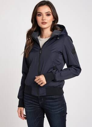 Doudoune manches longues a capuche bleu GAZE femme